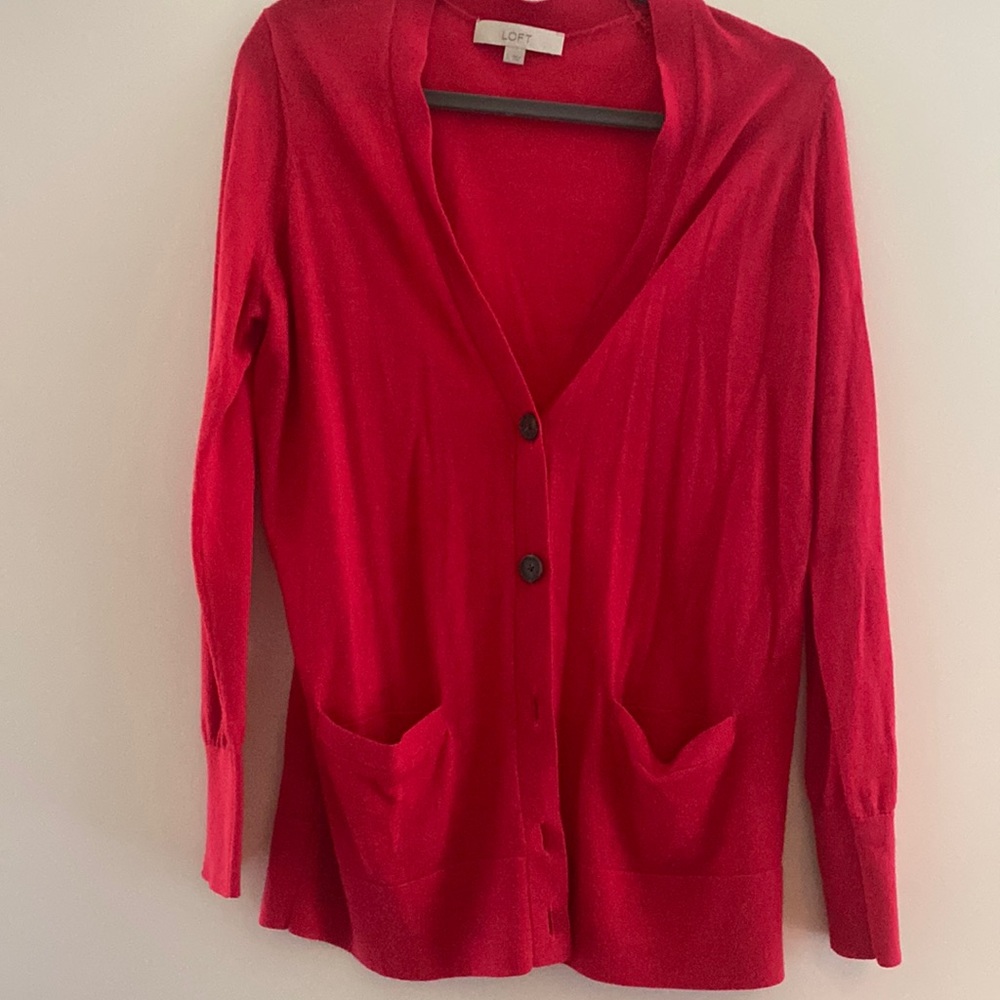 LOFT pink cardigan